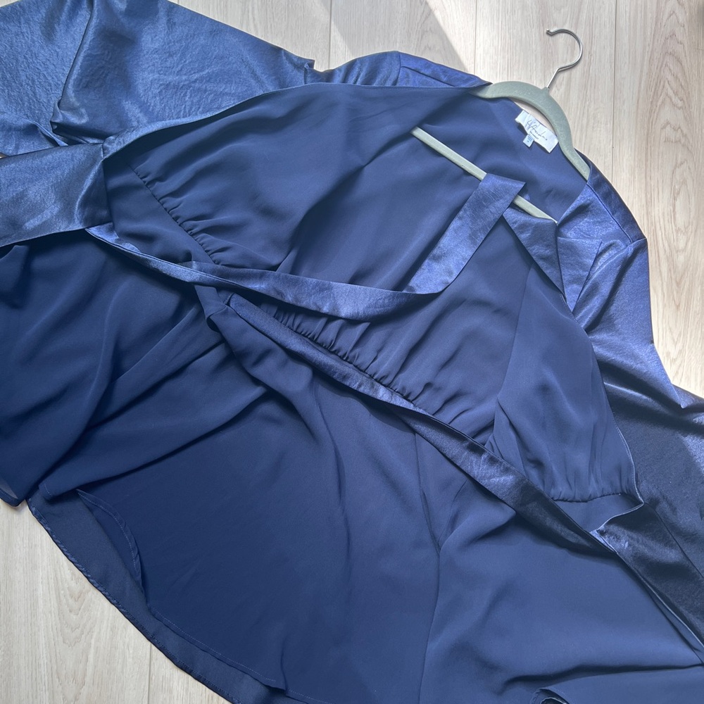 Navy mini wrap dress - Picture 4 of 5
